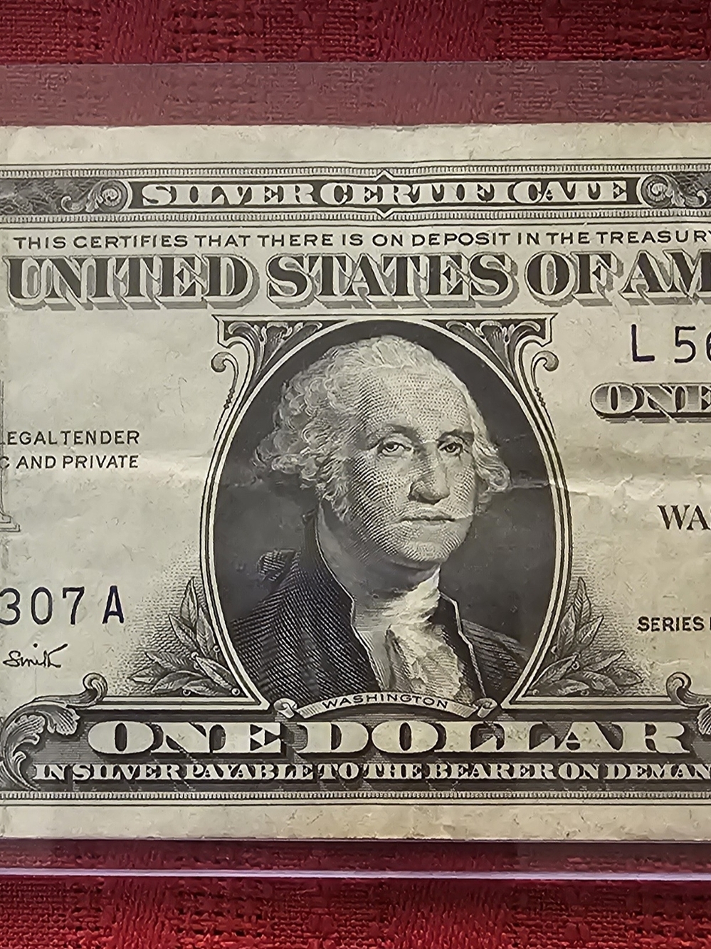 Vintage Silver Certificate Necktie - Black/Gray Pattern - Picture 3 of 5
